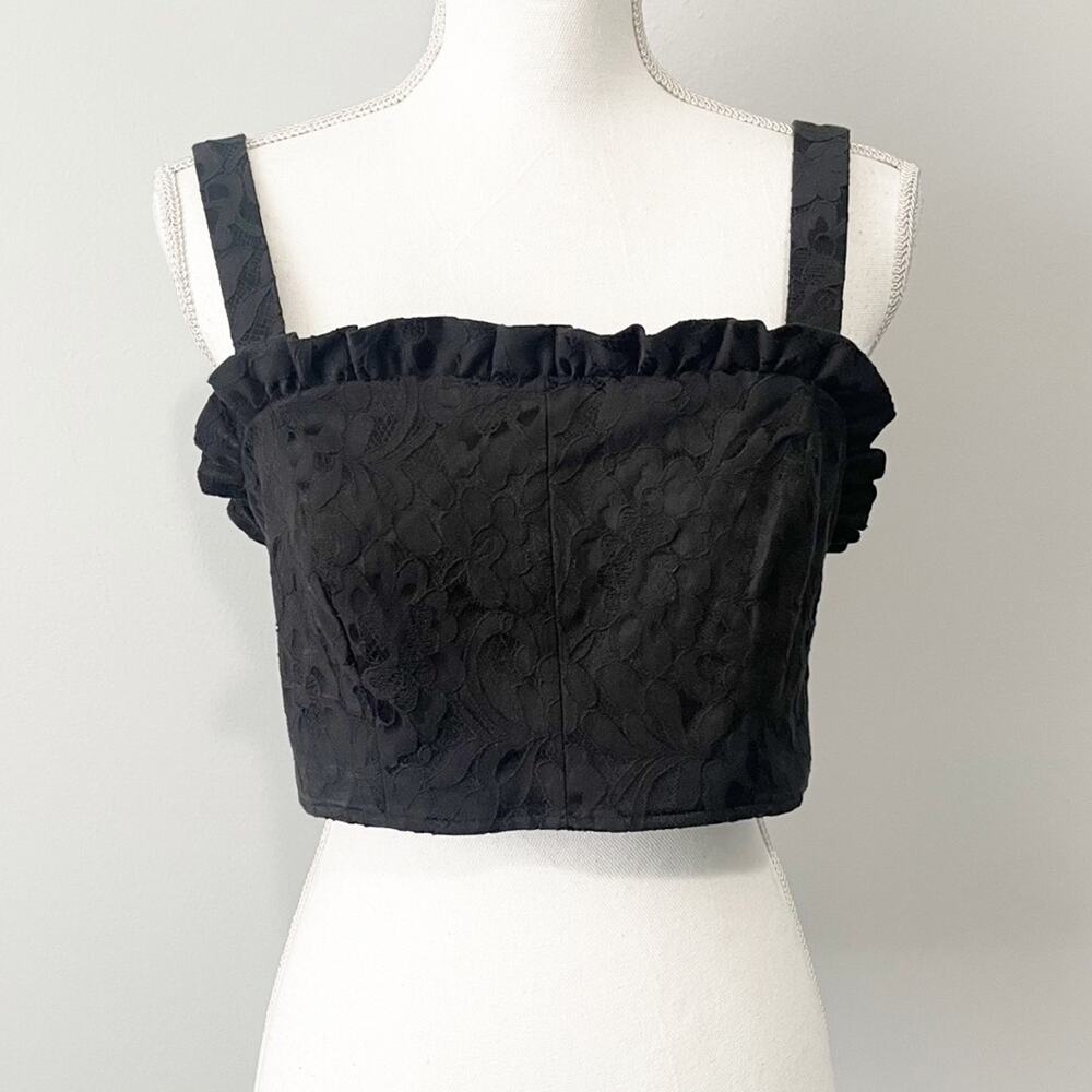 Free People black crop top bralette NWT size 12 Y2K